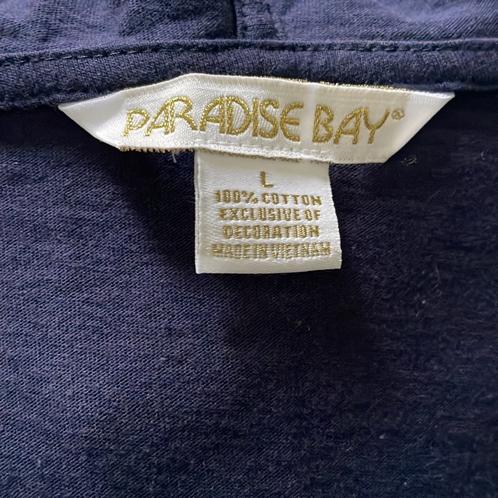 Paradise Bay Swim Coverup Size L Navy NWOT - Picture 5 of 7